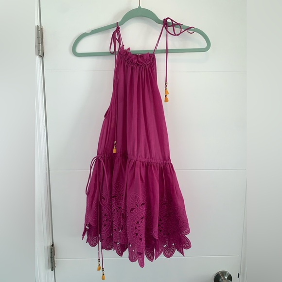 ZIMMERMANN Teddy Scallop Tie Top - Fuchsia size 0 Small - Picture 6 of 8